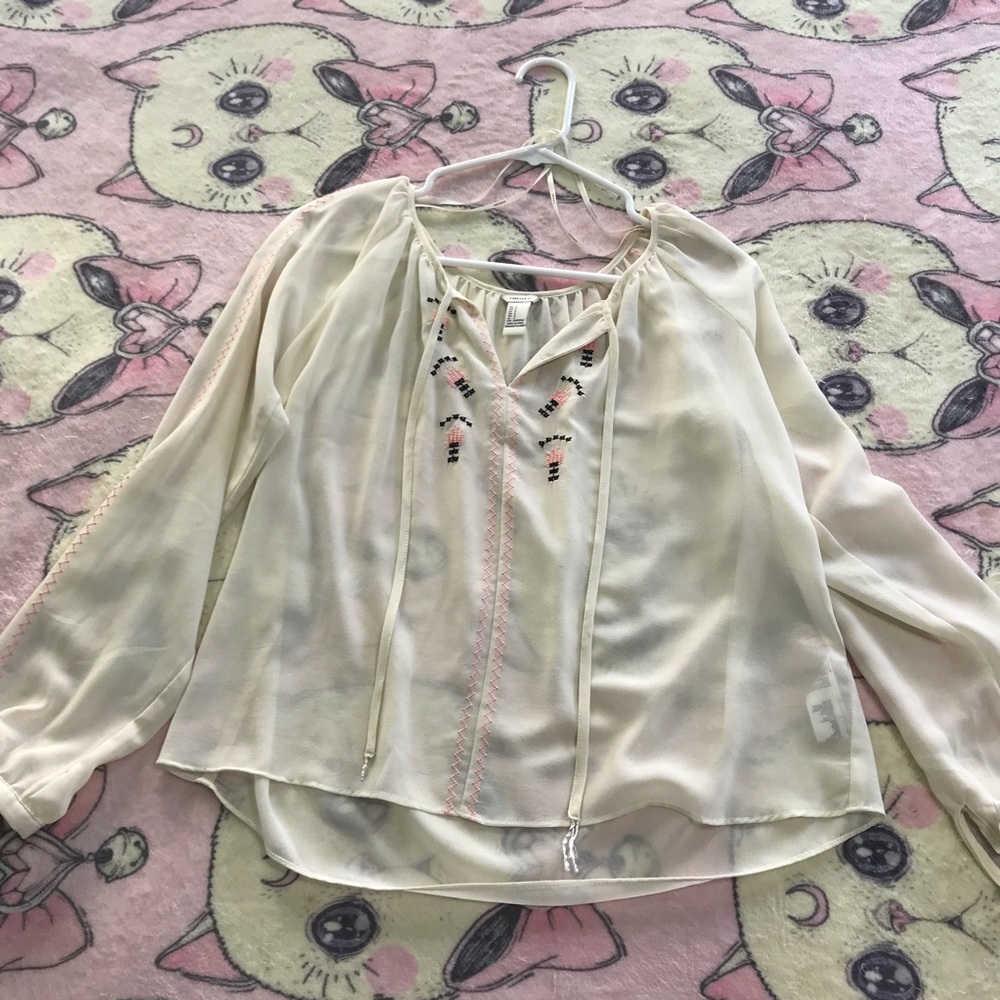 Forever 21 Sheer Boho Blouse